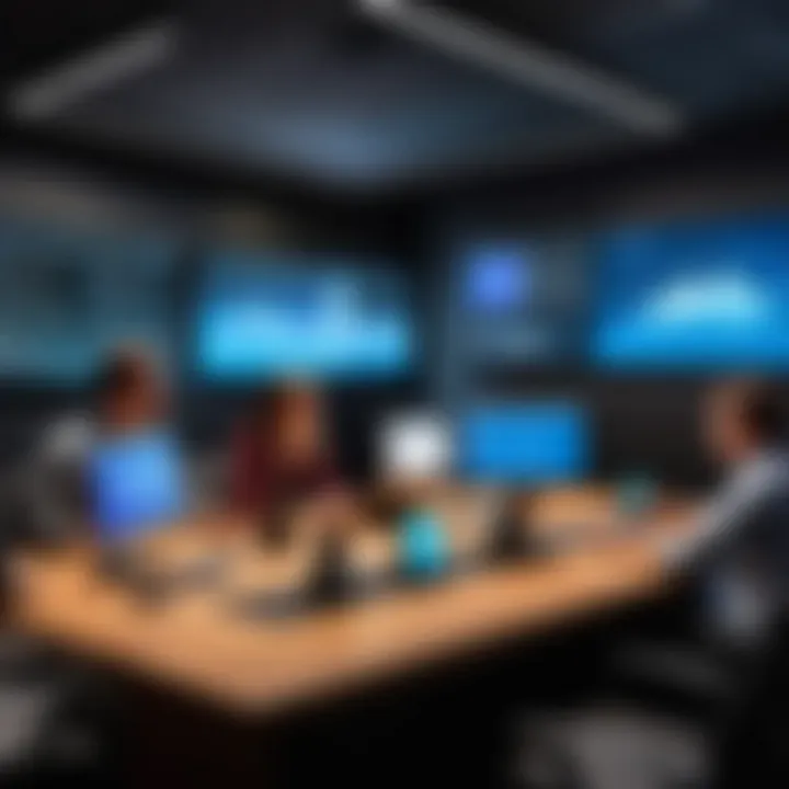 Group collaboration session in Adobe Connect highlighting breakout rooms