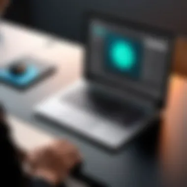 A sleek software interface showcasing design tools