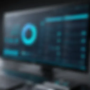 Dashboard of an Automated Document Management System A sophisticated software interface displaying an automated document management system dashboard