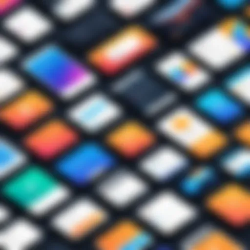 A modern interface showcasing diverse app templates