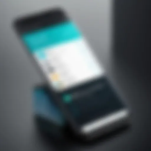 Smartphone displaying a business card scanning app interface
