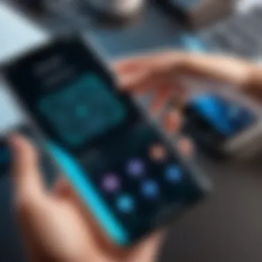 A close-up of a person accessing a crypto wallet on their smartphone