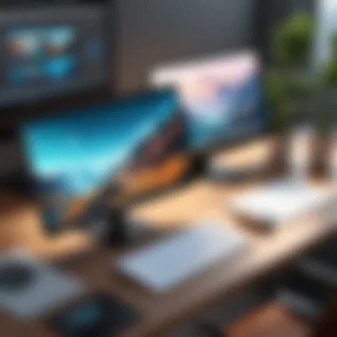 Inspiring Digital Environment Illustration of an artist's digital workspace