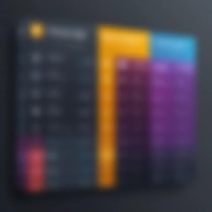 Comparison chart of pricing plans for video maker applications