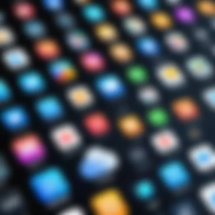 Icons representing various stock app features