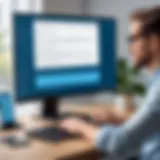 User interacting with voice recognition software on a computer