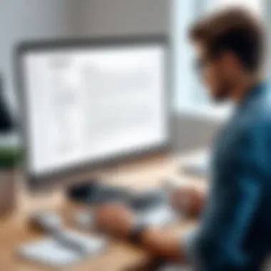 Remote PDF Editing A person utilizing a laptop to edit a PDF document remotely