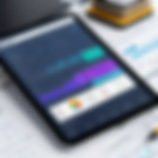 A visual representation of a modern construction estimating app interface showcasing project metrics