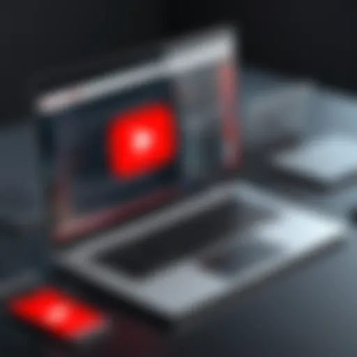 Illustration of laptop with YouTube logo