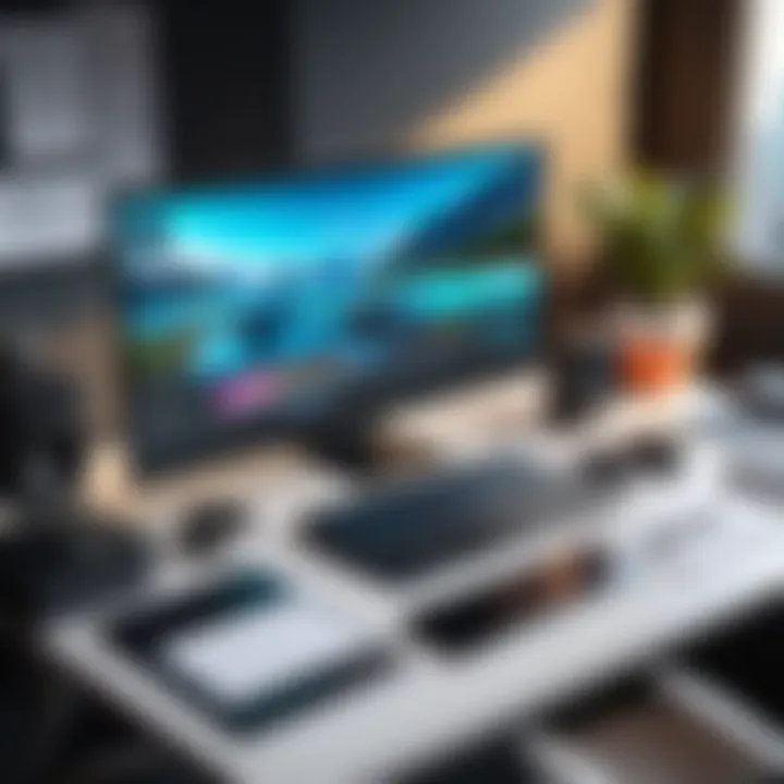 A digital workspace setup for video production