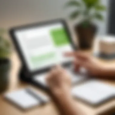 Effective Note Organization with Evernote User organizing notes effectively on a tablet