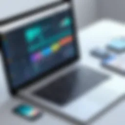 Dynamic interface of a collaboration app displaying various tools and features.