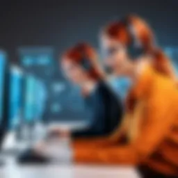 Dynamic interaction showcasing customer support in action