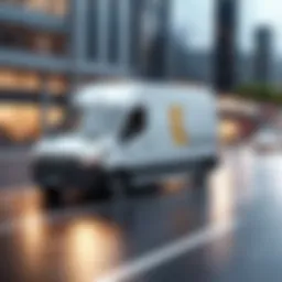 A modern courier vehicle in urban setting