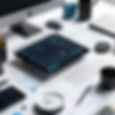 Diverse Estimating Tools for Professionals A collection of various estimating tools arranged on a workspace.