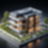 A sophisticated architectural model showcasing modern design elements