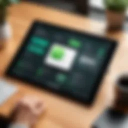 Showcasing Evernote features on a tablet screen