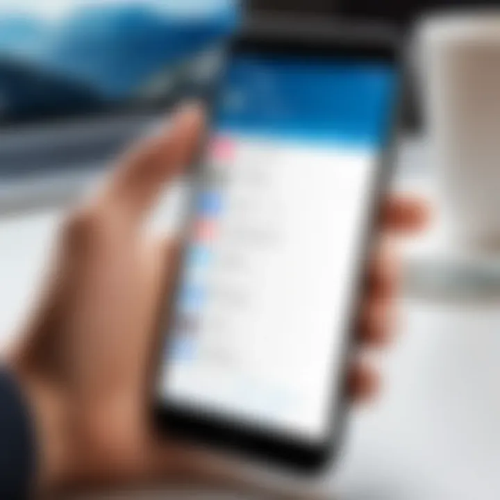 User engaging with a mobile social app interface