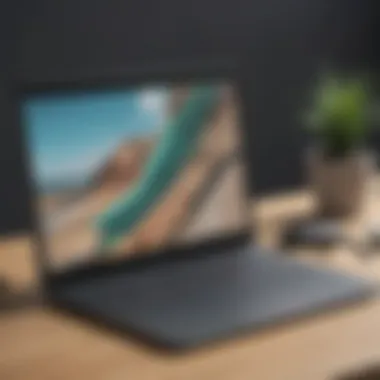 Chromebook Integration Illustration of a Chromebook with Microsoft Publisher logo