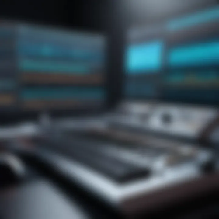 Futuristic technology representation in sound editing landscape