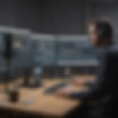 Professional Podcast Recording Person recording podcast in professional studio