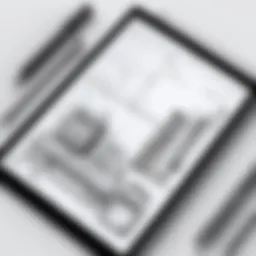 Digital artwork showcasing various sketching tools