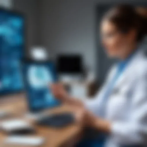 A doctor using a recording app during a patient consultation