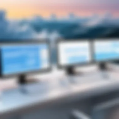 Cloud Spreadsheets in Different Industries A diverse workspace showcasing various industries utilizing cloud spreadsheets.