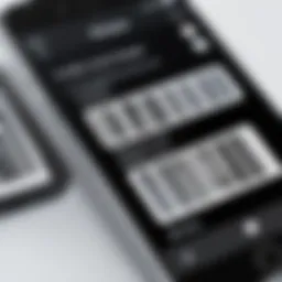 Close-up of a smartphone displaying a barcode grading app interface