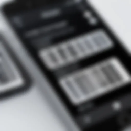 Close-up of a smartphone displaying a barcode grading app interface