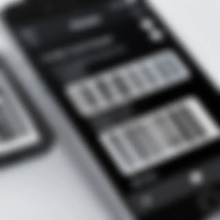 Close-up of a smartphone displaying a barcode grading app interface