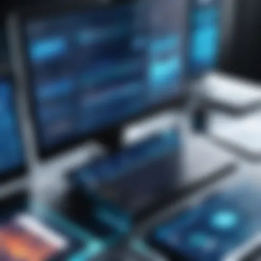 Abstract depiction of futuristic software solutions