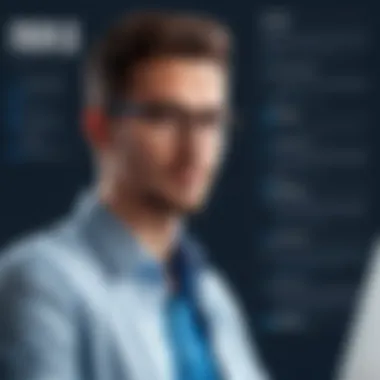Evaluating Freelancer Profiles and Feedback Business professional reviewing freelancer profiles and feedback