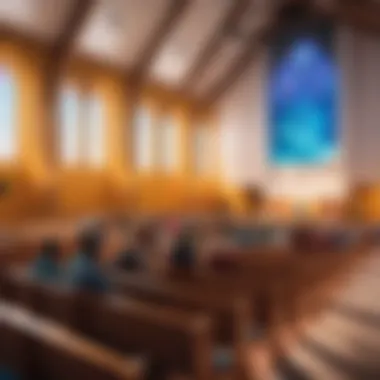 A vibrant community gathering in a church setting