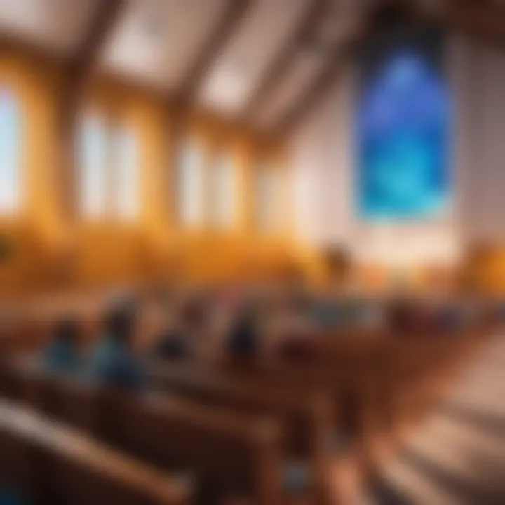 A vibrant community gathering in a church setting