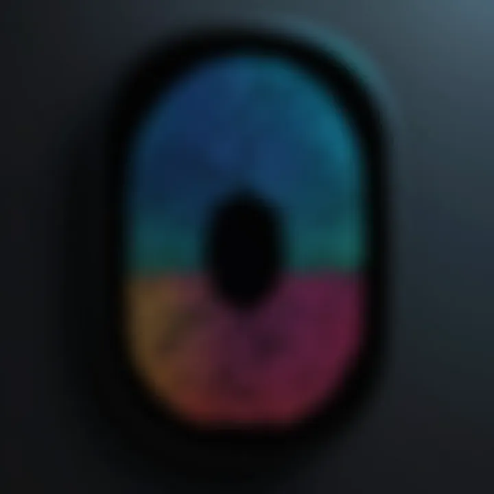 Abstract representation of fingerprint recognition technology