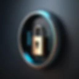 Abstract concept of digital lock with keyhole
