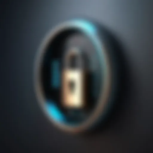 Abstract concept of digital lock with keyhole
