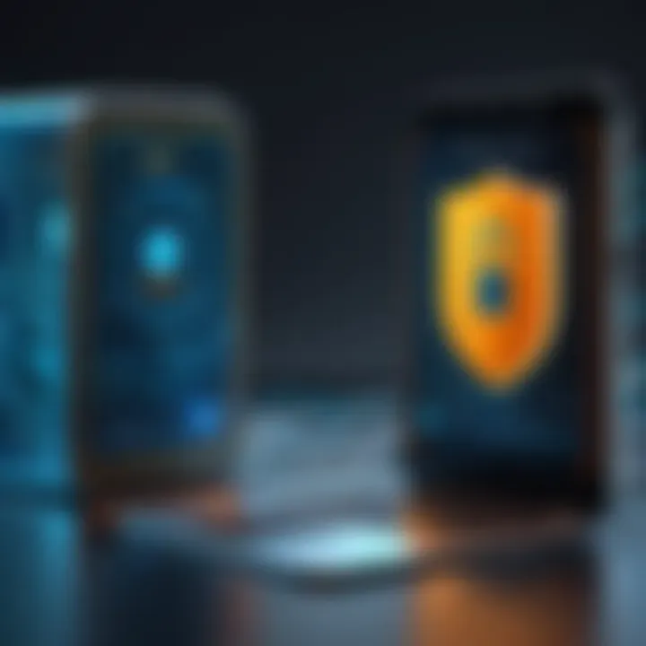 Abstract depiction of two-factor authentication process