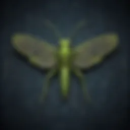 Illustration of a grasshopper with intricate digital patterns