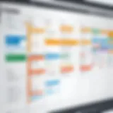 Illustration of a digital calendar integrated with Kanban boards