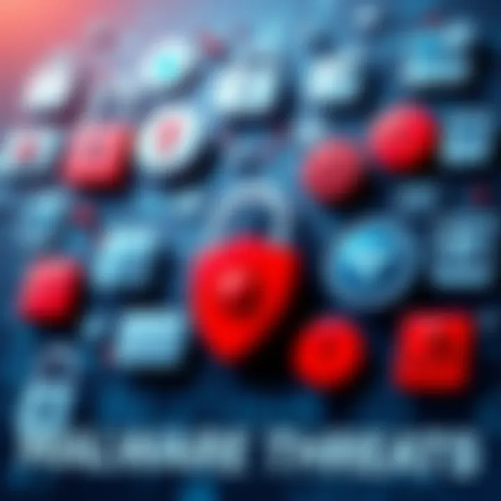 An illustration of various malware threats represented by icons, emphasizing the importance of detection.