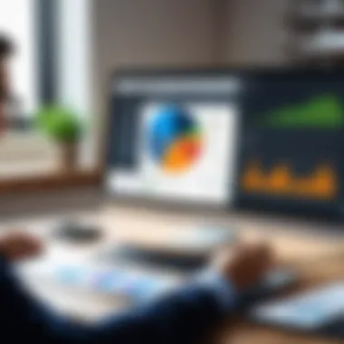 Analyzing Financial Data User analyzing charts and graphs in QuickBooks