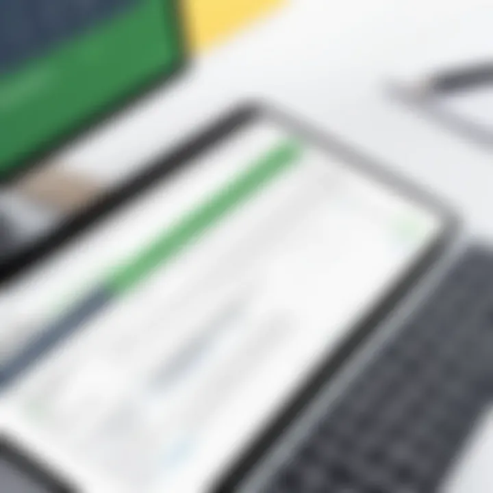 Close-up of QuickBooks data entry screen