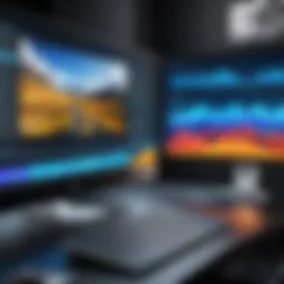 A user interfacing with Virtual Tour Pro software showcasing a dynamic 360-degree tour creation