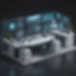 Illustration of a futuristic digital workspace