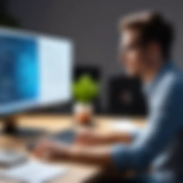 An individual engaging in an online tutoring session with a tutor