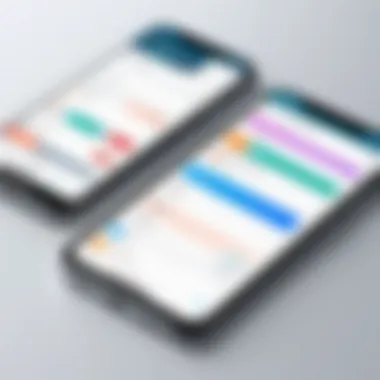 Day Planning App Interface A sleek smartphone displaying a day planning app interface filled with tasks and reminders.