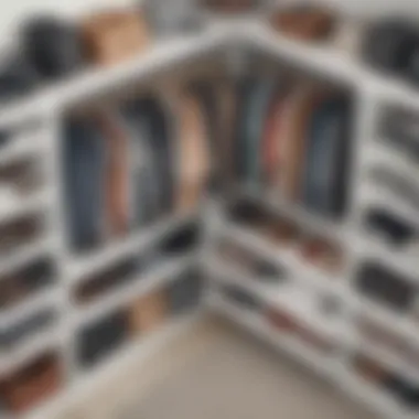 Closet Decluttering and Organization Decluttered and organized closet with neatly arranged clothing