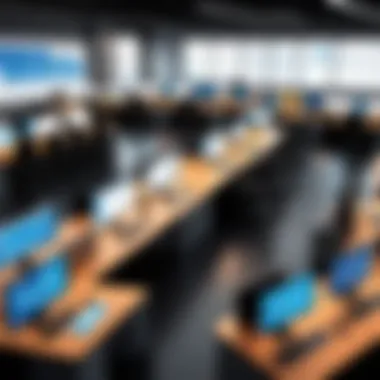Innovative Tracking Solutions in the Workplace Modern office environment showcasing employee tracking technology